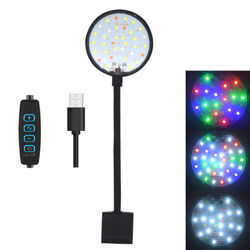 Marine Aquarium Lamp - USB水槽LEDランプ水槽ライト装飾水生植物複数モード調光可能明るさフルスペクトルミニクリップライト5V