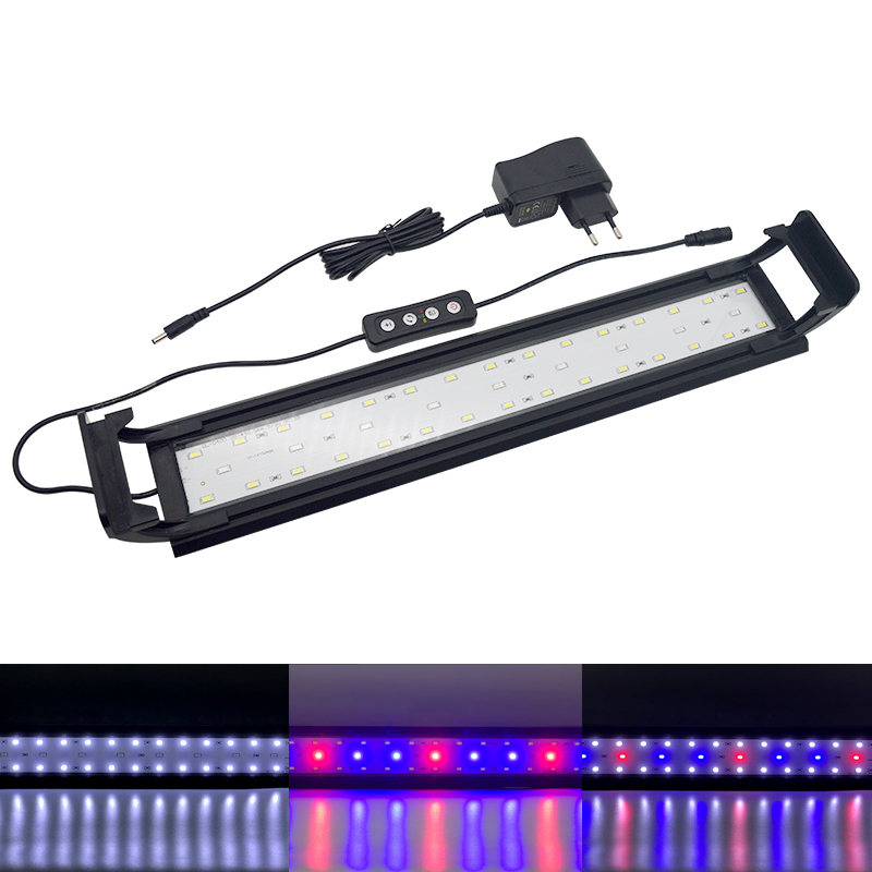 Marine Aquarium Lamp - 園芸用LEDライト,16〜64cm,魚の水耕植物栽培用,タイマーと調光,110V,220V