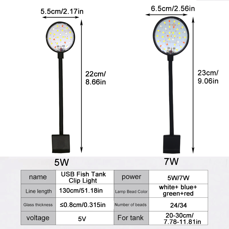 USB水槽LEDランプ水槽ライト装飾水生植物複数モード調光可 - Marine Aquarium Lamp のレビューと価格