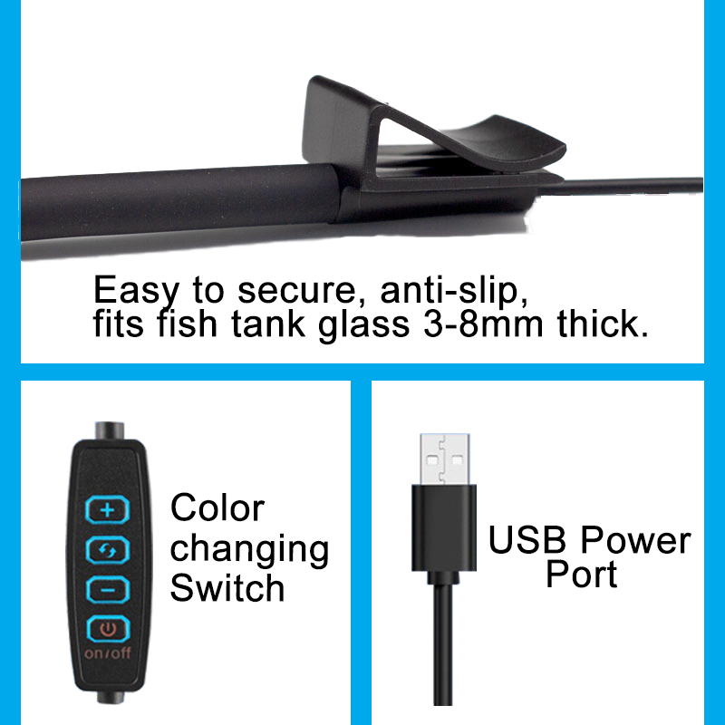 USB水槽LEDランプ水槽ライト装飾水生植物複数モード調光可 - Marine Aquarium Lamp のレビューと価格