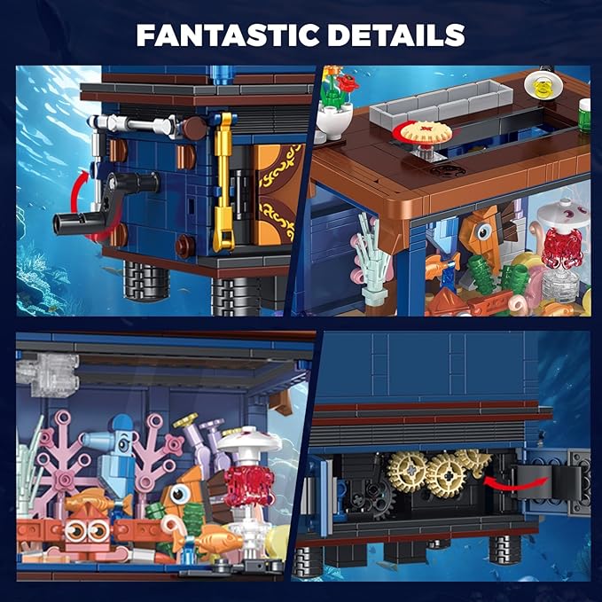 水族館水中世界ビルディングブロックキット LEDライト付き海 - Aquarium Marine World のレビューと価格