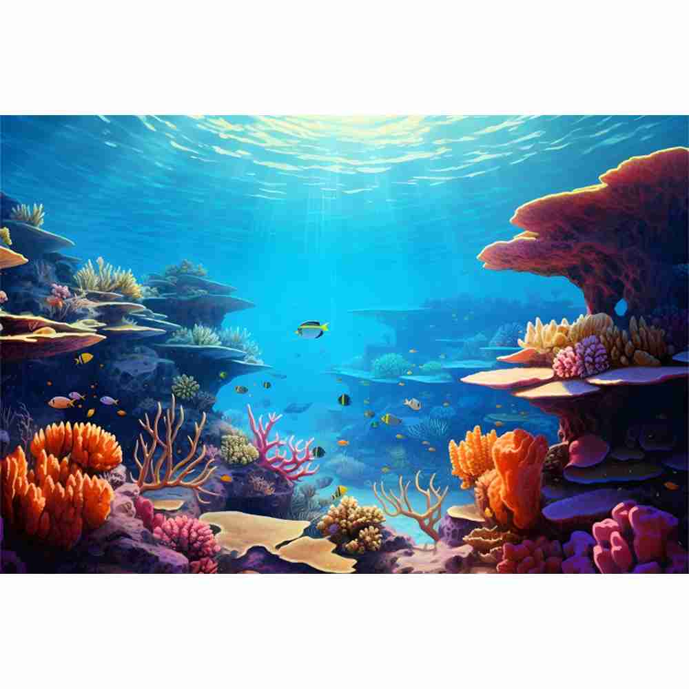アンダーウォーターワールド海底写真撮影背景海底魚海洋サンゴ水 - Aquarium Marine World のレビューと価格