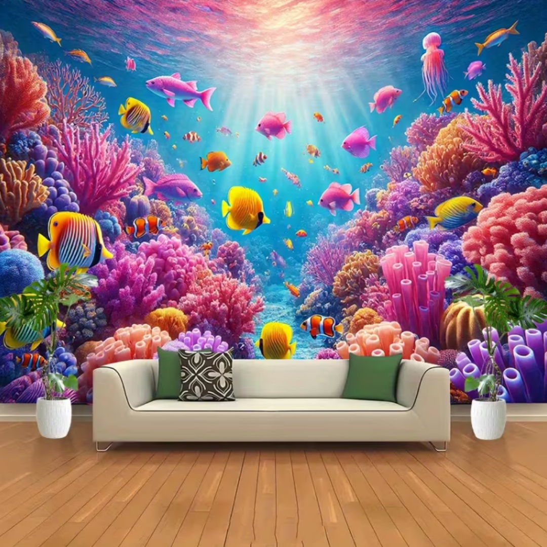 海底世界海洋生物テーマ背景装飾海底魚サンゴイルカ写真バナー水 - Aquarium Marine World のレビューと価格