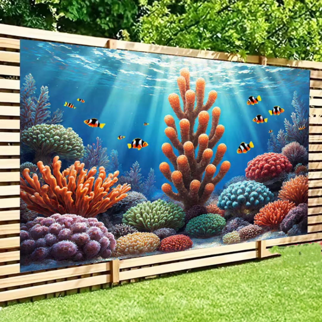 海底世界海洋生物テーマ背景装飾海底魚サンゴイルカ写真バナー水 - Aquarium Marine World のレビューと価格