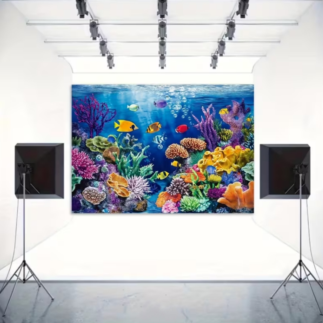 海底世界海洋生物テーマ背景装飾海底魚サンゴイルカ写真バナー水 - Aquarium Marine World のレビューと価格