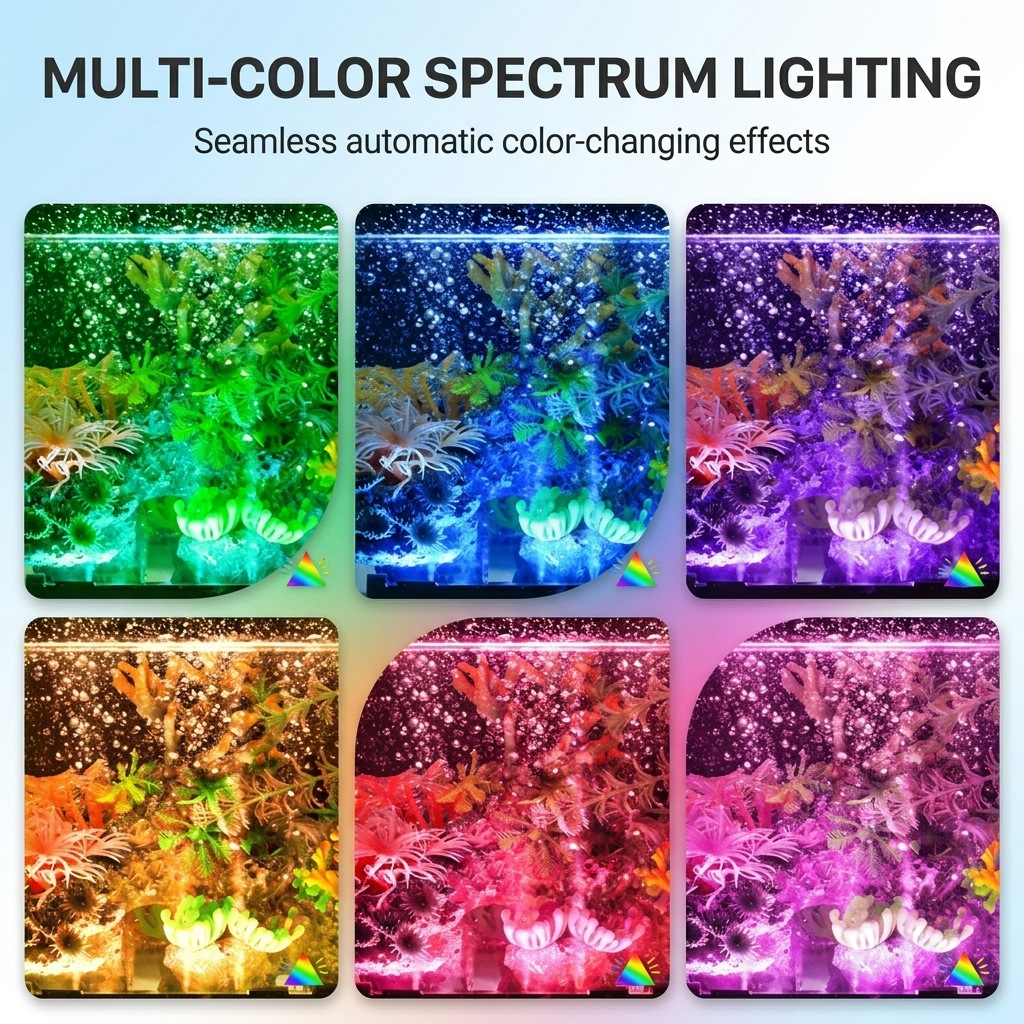 USB LED水槽エアバブルライト自動RGB変色魚タンクエア - Marine Aquarium Lamp のレビューと価格
